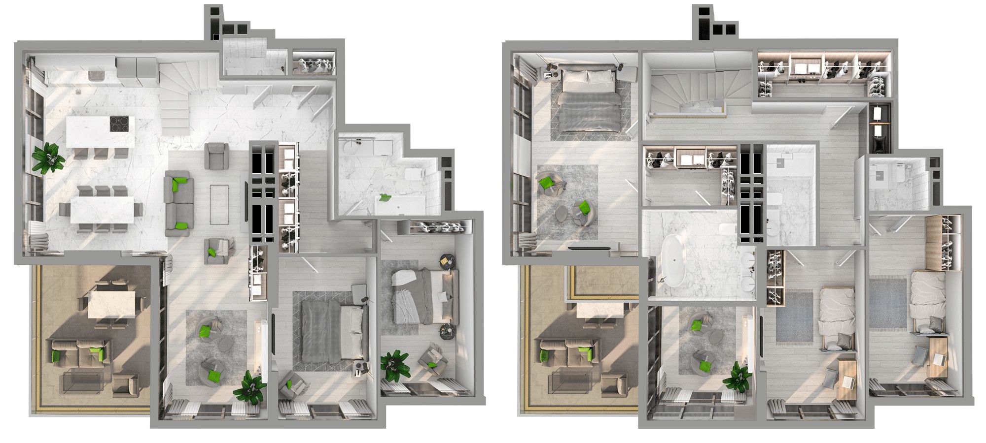 Планировка 2 уровневой квартиры 67 кв